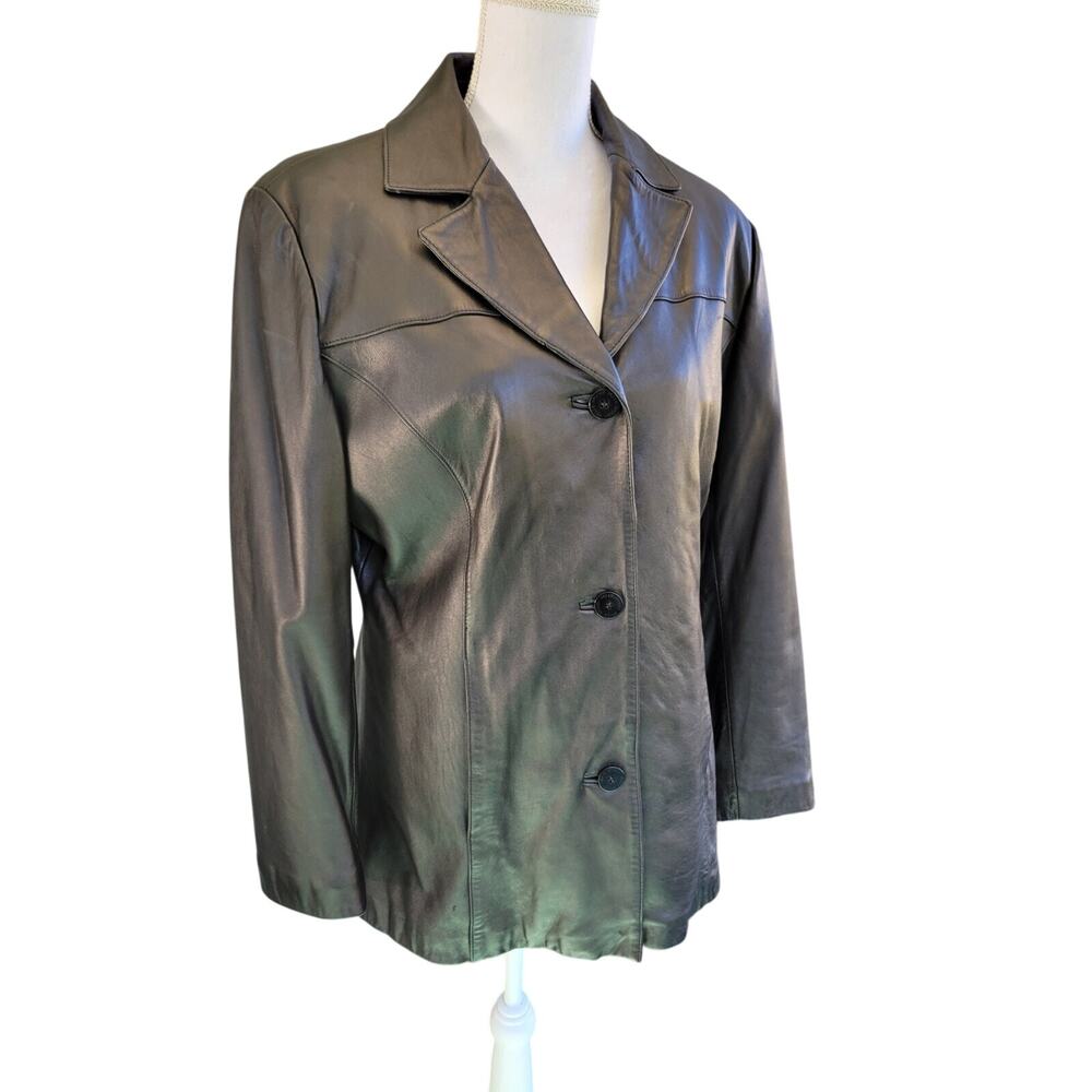 Women's WILSONS Leather Black 100% Leather Removable Liner Size Large